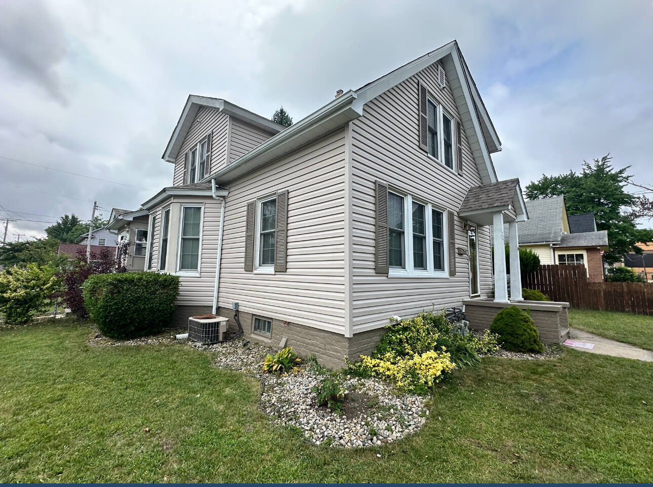 White Grey Siding Installation